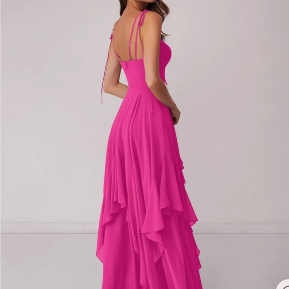 Azazie Barbie Pink Bridesmaids Dress 1004 Size A10 - Picture 10 of 11